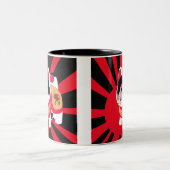 Sonnenstrahlen kawaii Cartoon kitty japanese Lucky Zweifarbige Tasse (Mittel)