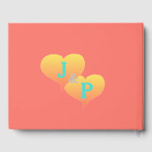 Sonnenstrahlen Korallenhochzeit Monogram Gästebuch (Rückseite)