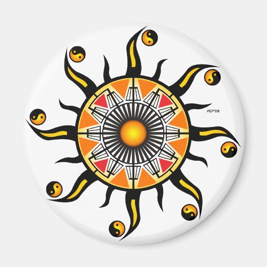 Sonnenstrahlen Magnet (Vorne)