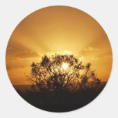 Sonnenstrahlen Runder Aufkleber (Vorderseite)