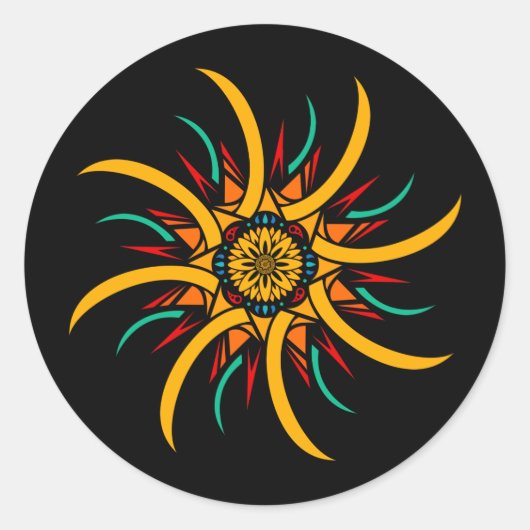 Sonnenstrahlen Runder Aufkleber (Vorderseite)