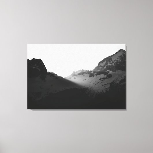 Sonnenstrahlen über den Bergen Leinwanddruck (Vorderseite)