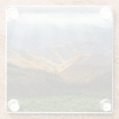 Sonnenstrahlen über den Shirakami-Sanchi-Bergen Glasuntersetzer (Rückseite)