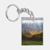 Sonnenstrahlen über den Shirakami-Sanchi-Bergen Schlüsselanhänger (Vorderseite links)