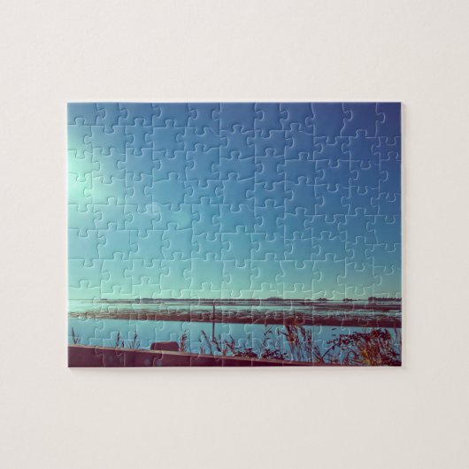 Sonnenstrahlen über der blauen Lagune Puzzle (Horizontal)