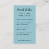 Sonnenstrahlen und Blüten Elegante Pflegeanleitung Visitenkarte (Rückseite)