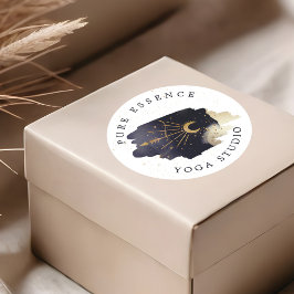 Sonnenstrahlen und dunkle Mondfarben Runder Aufkleber