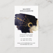 Sonnenstrahlen und dunkle Mondfarben Visitenkarte (Rückseite)