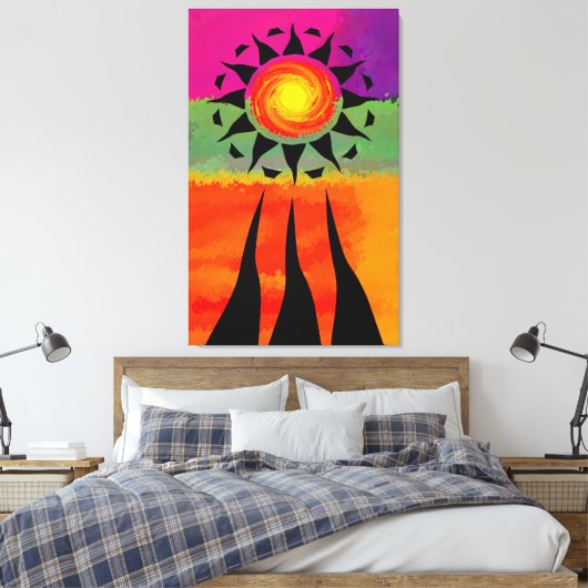 Sonnenstrahlen und Elemente Leinwanddruck (Insitu (Schlafzimmer))