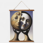 Sonnenstrahlen und Mond-Wandteppiche Wandteppich Mit Holzrahmen (Vorderseite)