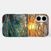 Sonnenstrahlen und Wellen verklebte Glastäuschung Case-Mate iPhone Hülle (Rückseite (Horizontal))