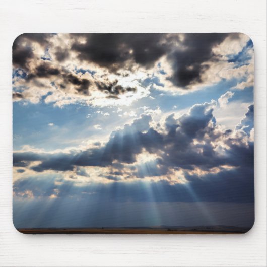Sonnenstrahlen von oben mousepad (Vorne)