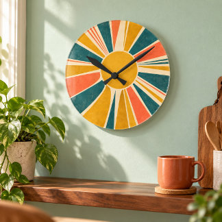 Sonnenstrahlen-Wanduhr Stunde Runde Wanduhr