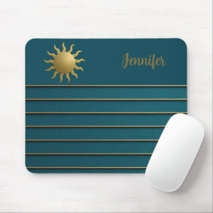 Sonnenstrahlung auf Aquamarin Mousepad