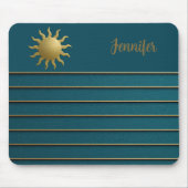 Sonnenstrahlung auf Aquamarin Mousepad (Vorne)