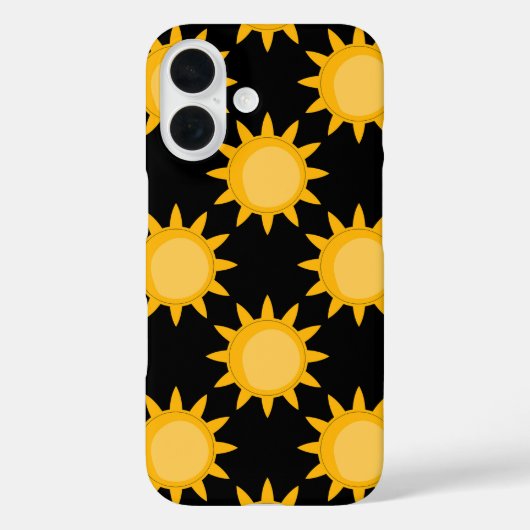 Sonnenstrahlung auf schwarzem Muster Case-Mate iPhone Hülle (Rückseite)
