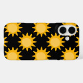Sonnenstrahlung auf schwarzem Muster Case-Mate iPhone Hülle (Rückseite (Horizontal))