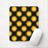 Sonnenstrahlung auf schwarzem Muster Mousepad (Mit Mouse)