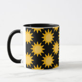 Sonnenstrahlung auf schwarzem Muster Tasse (Links)