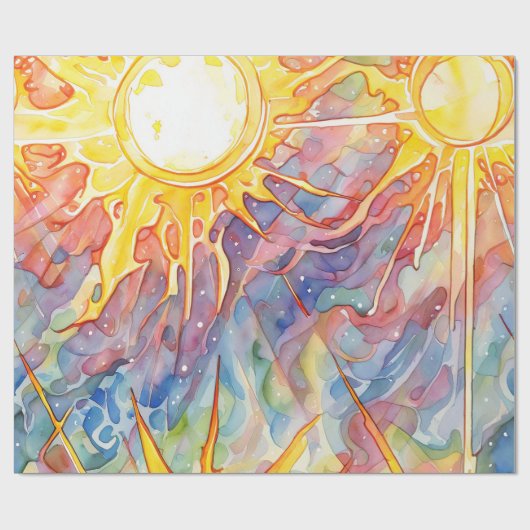 Sonnenstrahlung Geschenkpapier (Flach)