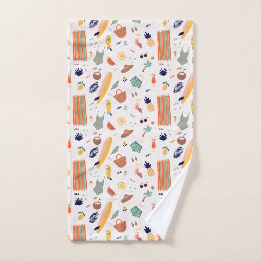 Sonnenstrand Fun Muster Badhandtuch Set (Handtuch)