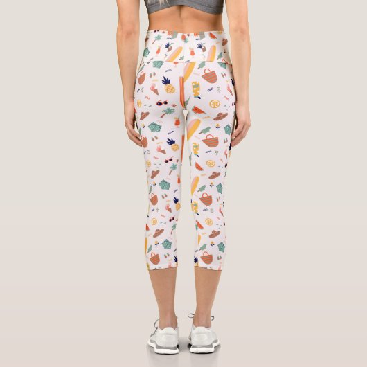 Sonnenstrand Fun Muster Capri Leggings (Rückseite)
