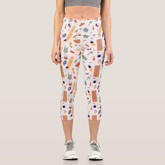 Sonnenstrand Fun Muster Capri Leggings (Vorderseite)