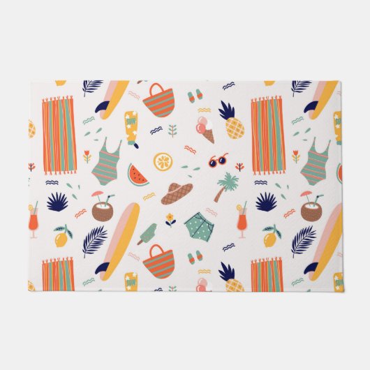 Sonnenstrand Fun Muster Fußmatte (Vorderseite)