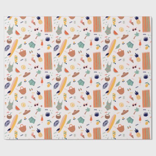 Sonnenstrand Fun Muster Geschenkpapier (Flach)