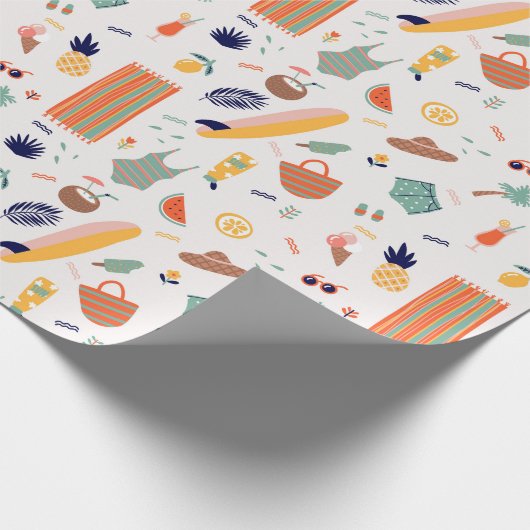 Sonnenstrand Fun Muster Geschenkpapier (Ecke)