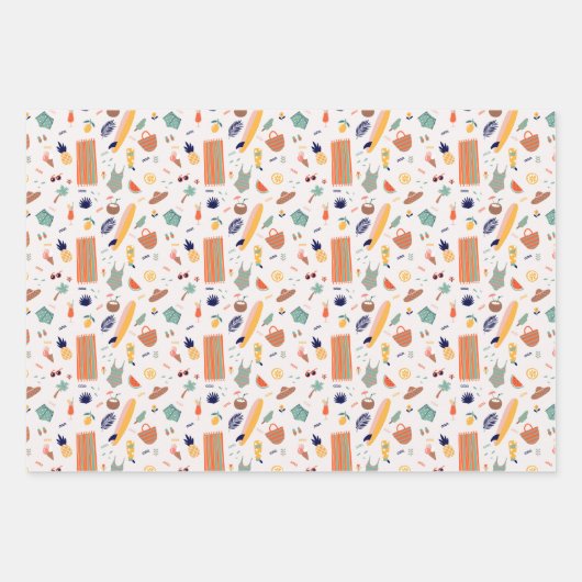 Sonnenstrand Fun Muster Geschenkpapier Set (Vorderseite 3)