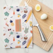 Sonnenstrand Fun Muster Geschirrtuch (Viertel Falte)