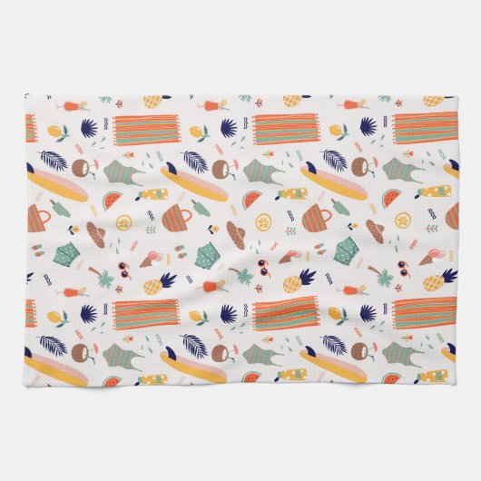 Sonnenstrand Fun Muster Geschirrtuch (Horizontal)