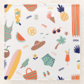 Sonnenstrand Fun Muster Glasuntersetzer (Vorderseite)