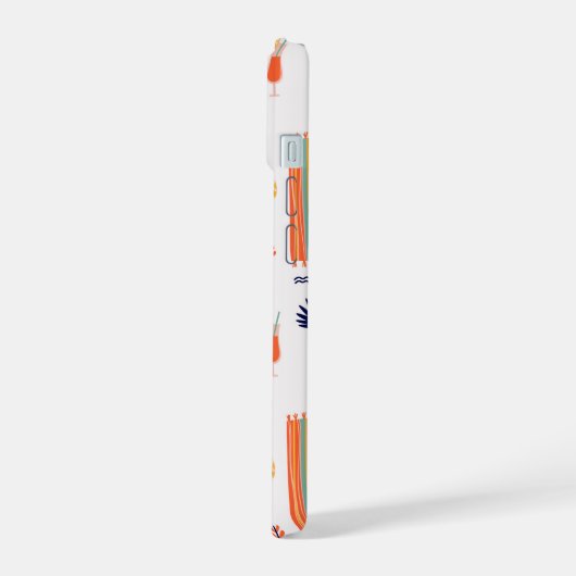 Sonnenstrand Fun Muster iPhone 15 Hülle (Linke Seite)