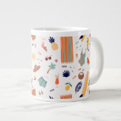 Sonnenstrand Fun Muster Jumbo-Tasse (Vorderseite Rechts)