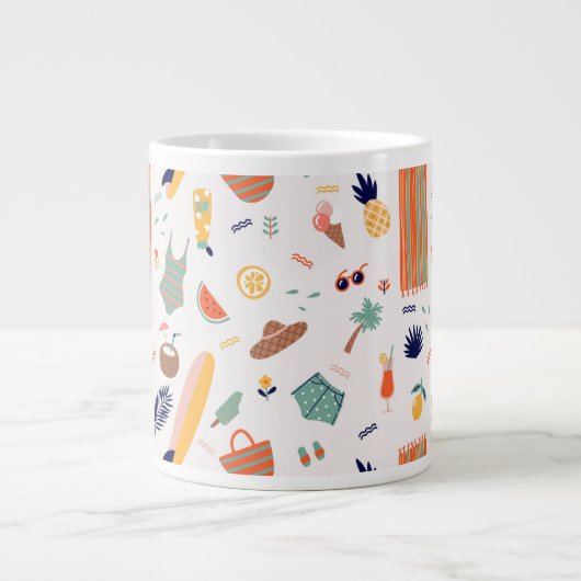 Sonnenstrand Fun Muster Jumbo-Tasse (Vorderseite)