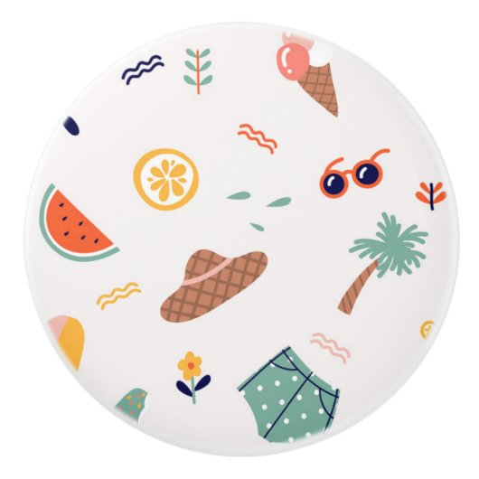 Sonnenstrand Fun Muster Keramikknauf (Vorderseite)