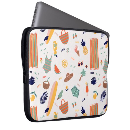 Sonnenstrand Fun Muster Laptopschutzhülle (Vorne Rechts)