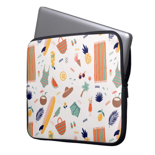 Sonnenstrand Fun Muster Laptopschutzhülle (Vorderseite Links)