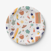 Sonnenstrand Fun Muster Pappteller (Vorderseite)