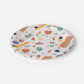 Sonnenstrand Fun Muster Pappteller (Schrägansicht)