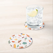 Sonnenstrand Fun Muster Runder Pappuntersetzer (Vor Ort)