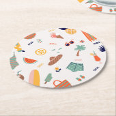 Sonnenstrand Fun Muster Runder Pappuntersetzer (Angewinkelt)