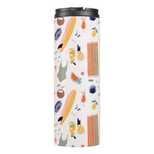 Sonnenstrand Fun Muster Thermosbecher (Rückseite)