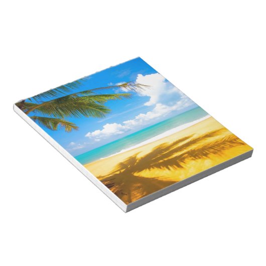 Sonnenstrand mit Palmen Notizblock (angewinkelt)