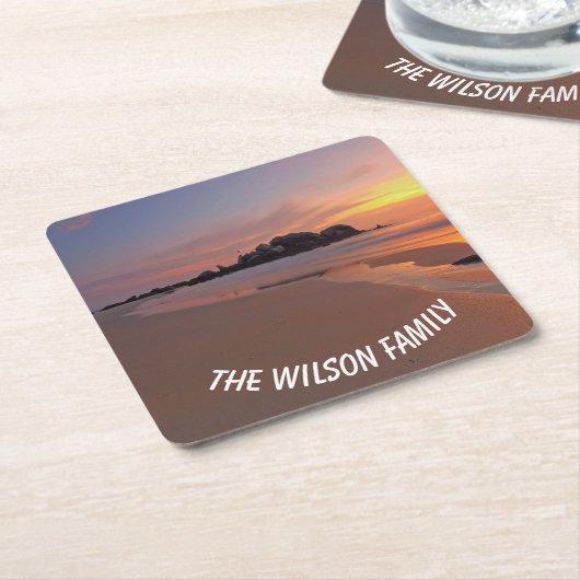 Sonnenstrand Rechteckiger Pappuntersetzer (angewinkelt)