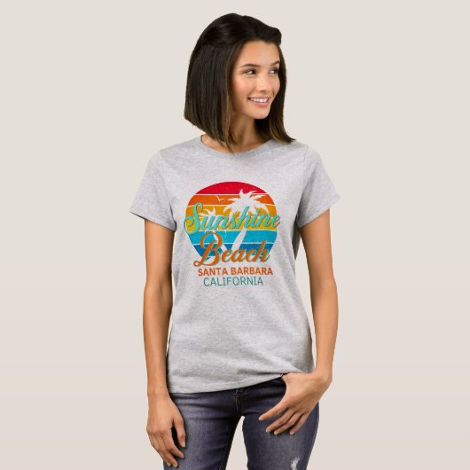 Sonnenstrand Santa Barbara Kalifornien T-Shirt (Vorne ganz)