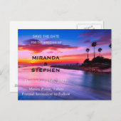 Sonnenstrand Save the Date Ankündigungspostkarte (Vorne/Hinten)