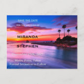 Sonnenstrand Save the Date Ankündigungspostkarte (Vorderseite)